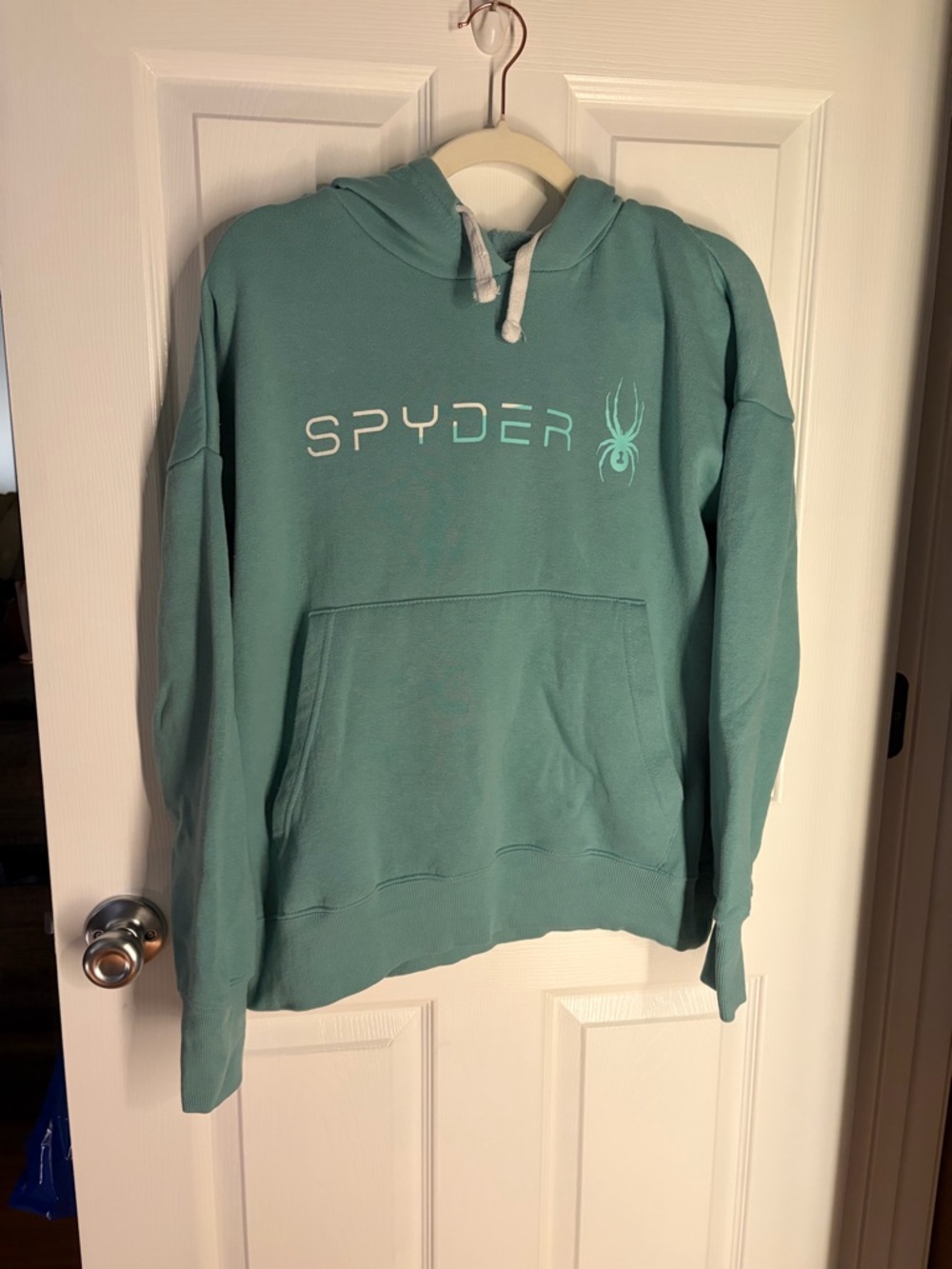 Spyder Light Aqua Pullover Hoodie with Logo Tag